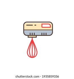 Mixer bakery design mixing food illustration. Kitchen electric mixer machine vector icon