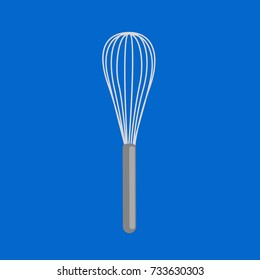 mixer bakery utensil isolated icon vector illustration, kitchen metal whisk