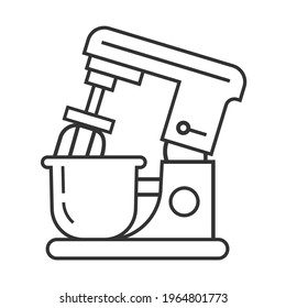 Mixer, blender pixel perfect icon vector. Kitchen small appliances line sign. Household tools symbol for app, web. Cooking equipment for bread is shown.