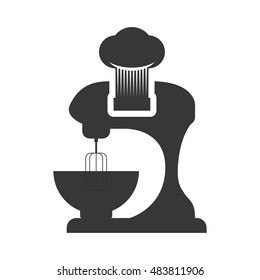 mixer and bowl icon. Bakery food and shop theme. Isolated design. Vector illustration