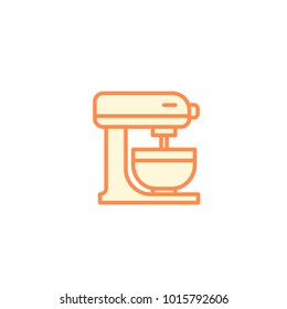 Mixer with bowl icon. Kitchen appliances for cooking Illustration. Simple thin line style symbol.