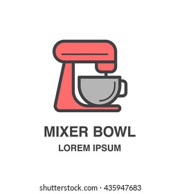 Mixer bowl vector design element.