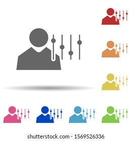 Mixer, businessman, self discipline in multi color style icon. Simple glyph, flat vector of business icons for ui and ux, website or mobile application