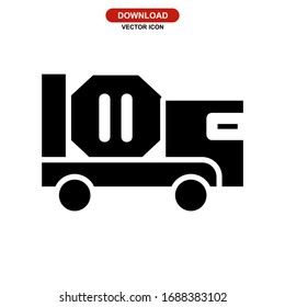 mixer cement icon or logo isolated sign symbol vector illustration - high quality black style vector icons
