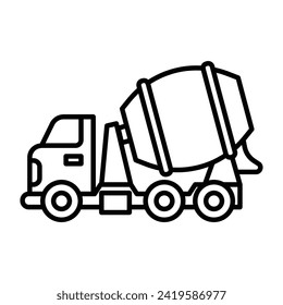 Mixer cement truck icon vector on trendy design