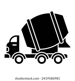 Mixer cement truck icon vector on trendy design