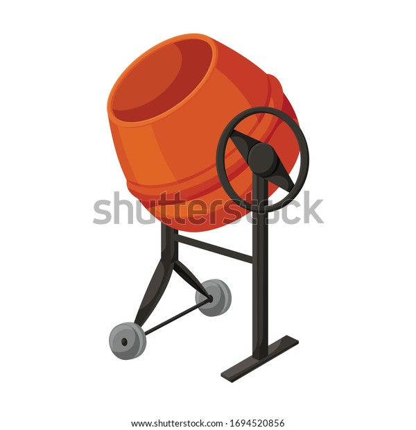 Mixer cement vector icon.Cartoon vector\
icon isolated on white background mixer\
cement.