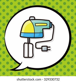 Mixer color doodle, speech bubble