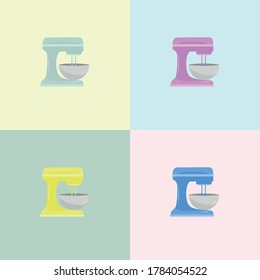 Mixer color set icon vector