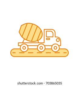 mixer construction vehicle isolated icon