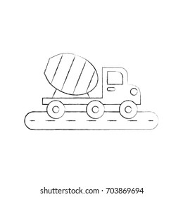 mixer construction vehicle isolated icon