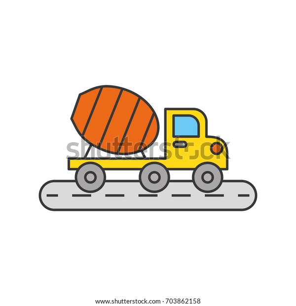 mixer construction\
vehicle isolated icon