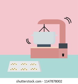 mixer and cookie.Bakery food and shop theme,vector illustration