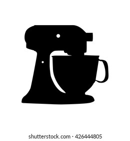 mixer with cup silhouette isolated