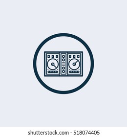 Mixer desk icon vector, solid illustration