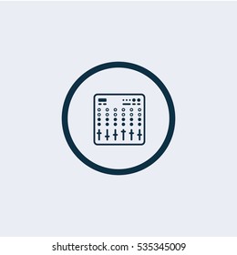 Mixer desk icon vector, solid illustration, pictogram isolated on white