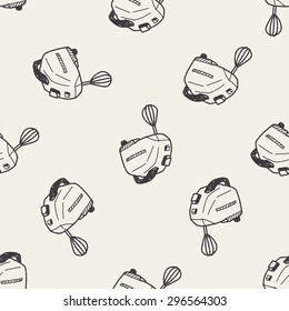 mixer doodle seamless pattern background