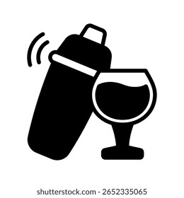 Mixer Drink glyph icon, mini illustration for relaxation, party, pubs and bars UI, UX kit, app and web development, digital or print.