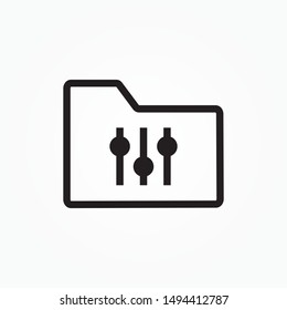 mixer equalizer setting folder icon design vector illustration