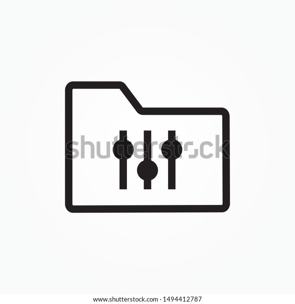 Mixer Equalizer Setting Folder Icon Design Stock Vector Royalty Free