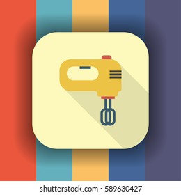 mixer flat icon with long shadow, vector illustration