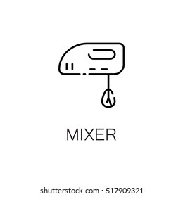 Mixer flat icon. Single high quality outline symbol of kitchen equipment for web design or mobile app. Thin line signs of mixer for design logo, visit card, etc. 
