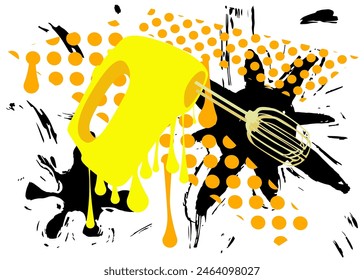 Mixer graffiti. Abstract modern street art decoration performed in urban painting style.