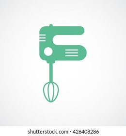 Mixer Green Line Icon On White Background
