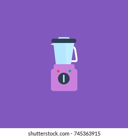 Mixer grinder food blending tool for kitchen isolated vector in purple background