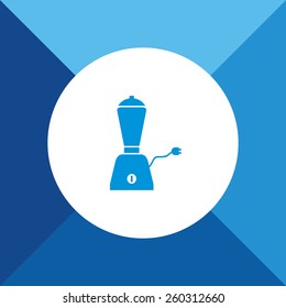 Mixer Grinder Icon on Blue Background. Eps-10. 