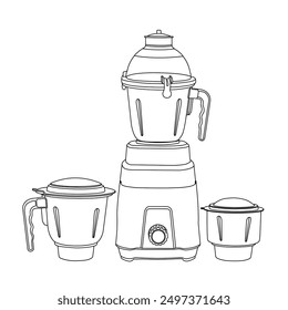 Mixer Grinder line art Illustration