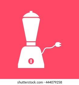 Mixer Grinder white icon on magenta color background. Eps-10.