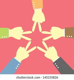mixer hand star team shape