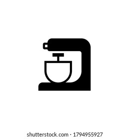 Mixer Icon in black flat glyph, filled style isolated on white background