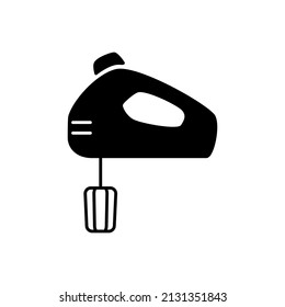 Mixer icon in black flat glyph, filled style isolated on white background