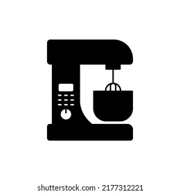 Mixer icon in black flat glyph, filled style isolated on white background