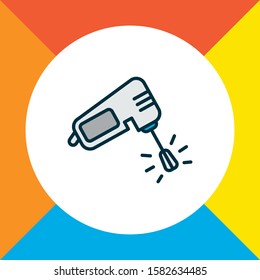 Mixer icon colored line symbol. Premium quality isolated whisk element in trendy style.
