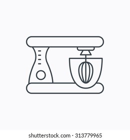 Mixer icon. Electric blender sign. Linear outline icon on white background. Vector