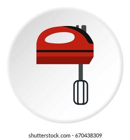 Mixer icon in flat circle isolated vector illustration for web