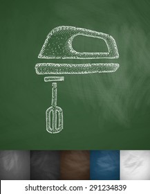 mixer icon. Hand drawn vector illustration. Chalkboard Design
