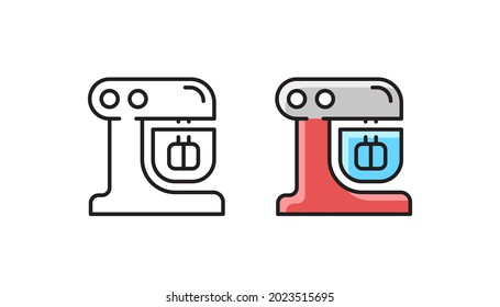 Mixer icon. Kitchen household. Simple line vector symbol.