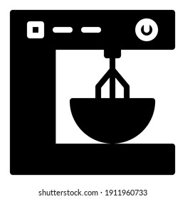 Mixer icon in modern silhouette style design. Vector illustration isolated on white background.