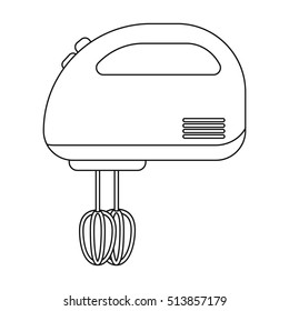 Mixer icon in outline style isolated on white background. Household appliance symbol stock vector illustration.