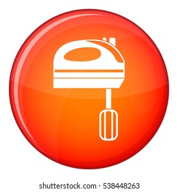 Mixer icon in red circle isolated on white background vector illustration