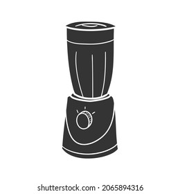 Mixer Icon Silhouette Illustration. Electrical Machine Vector Graphic Pictogram Symbol Clip Art. Doodle Sketch Black Sign.