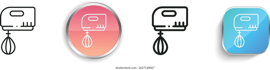mixer icon. Thin Linear, Regular and Button Style Design Isolated On White Background