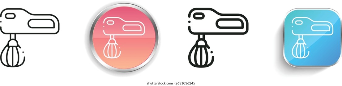mixer icon. Thin Linear, Regular and Button Style Design Isolated On White Background