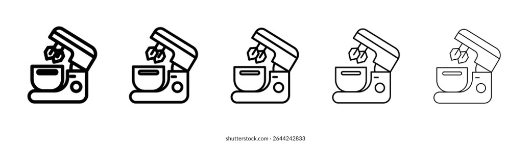 Mixer icon thin outline logo mark set
