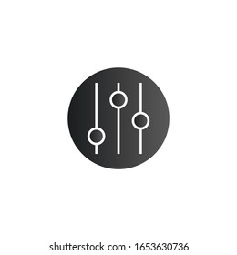 Icono de mezclador en estilo plano moderno aislado en el fondo. Símbolo de página de icono del mezclador para el diseño del sitio Web Mezclador icono, ilustración vectorial de material aislada en fondo blanco.
