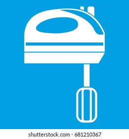 Mixer icon white isolated on blue background vector illustration